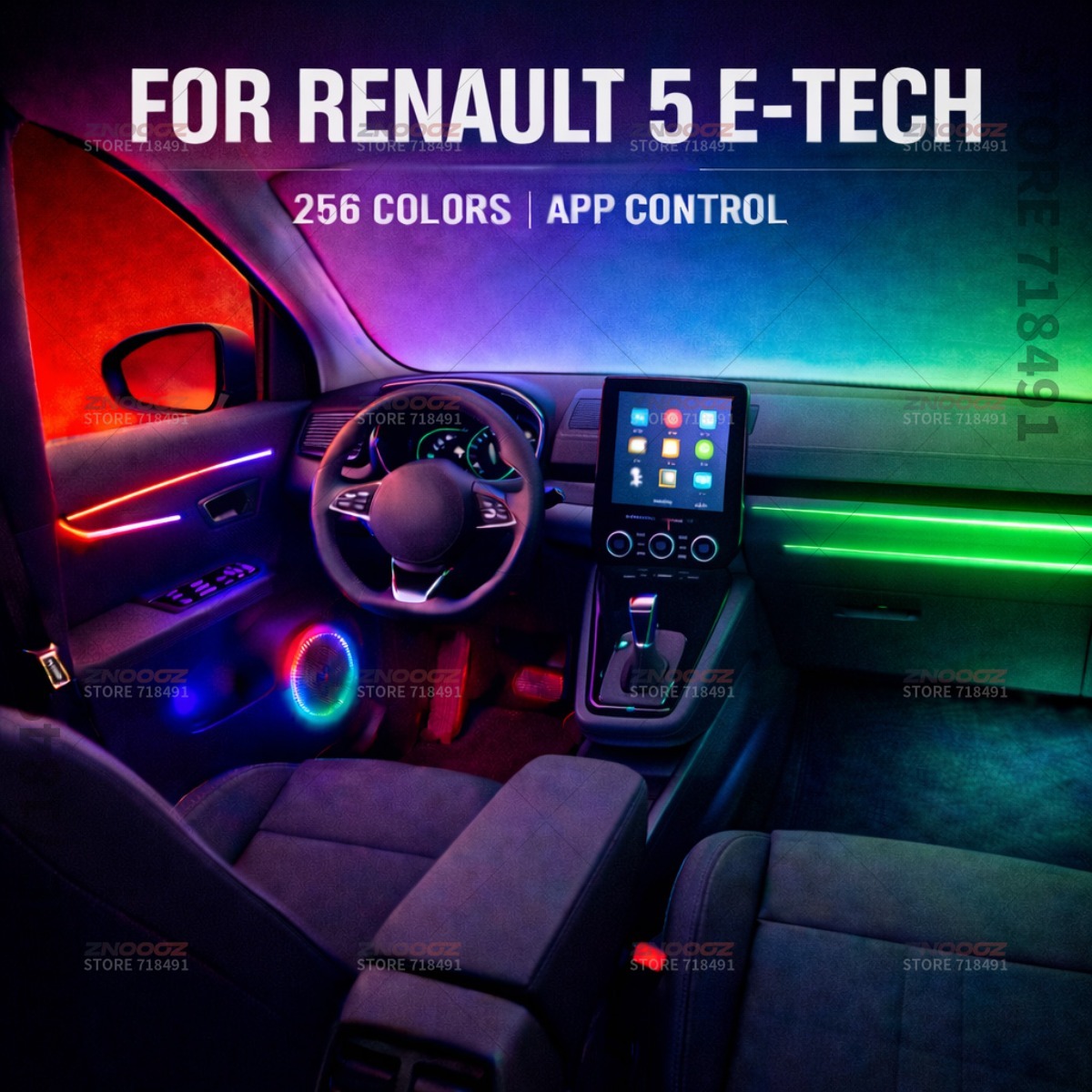Tech Accessories Renault - 22in1 RGB Auto Innen Acryl Auto