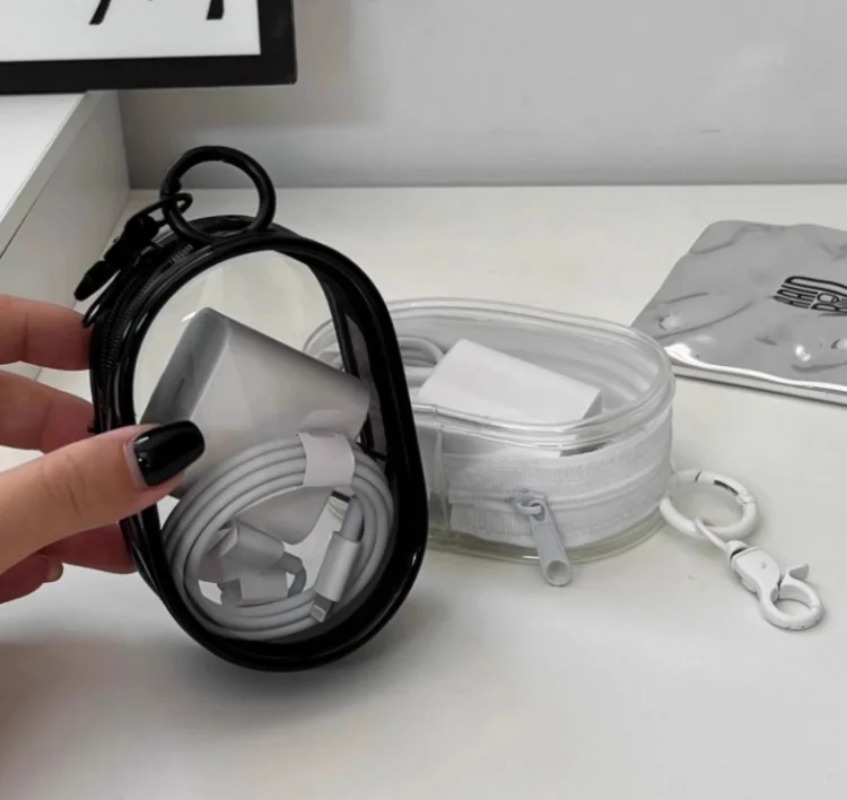 Tech Accessories For Christmas - 5 Stück transparente tragbare Kabel-Organizer-Taschen mit