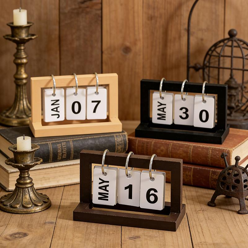 Tech Office Accessories - 【M】Mini-Kalender Büro-Schreibtisch-Dekoration Dekorations-Set Stehender Schreibtischkalender Arbeitsplatz-Deko