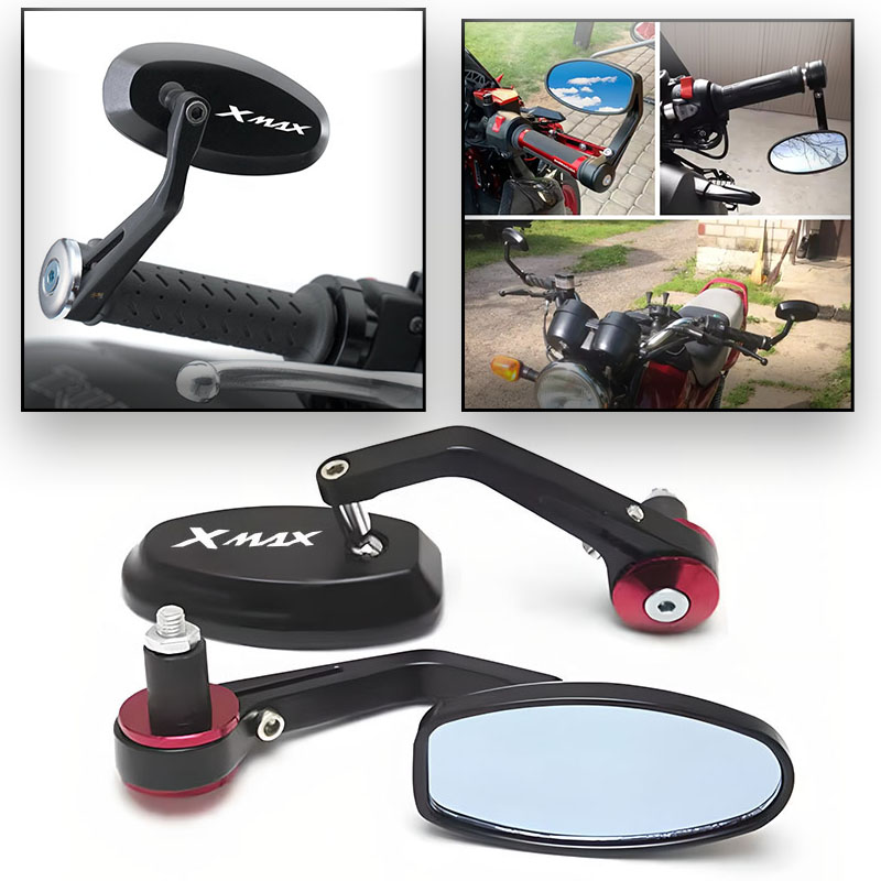 Xmax Tech Max Accessories - 7/8'22mm Motorrad CNC Aluminium Lenkerenden-Rückspiegel für