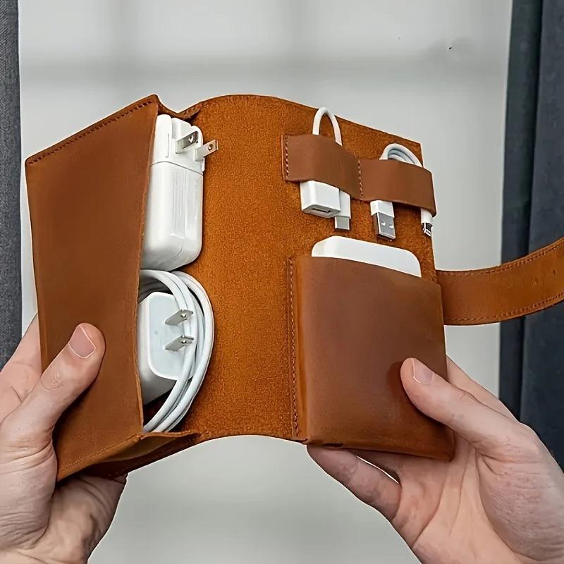 Tech Woven Accessories - 1 Stück PU-Leder-Organizer mit mehreren Fächern,