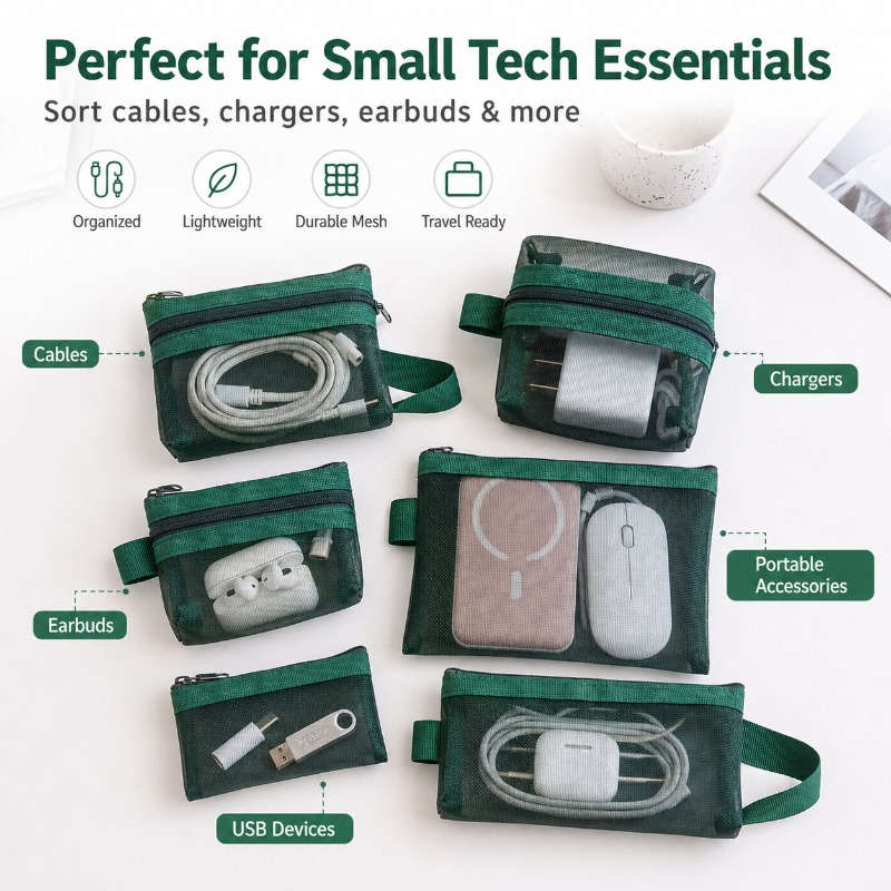6-teiliges Set Tragbare Netz-T – Tech Woven Accessories Bewertung und Preis